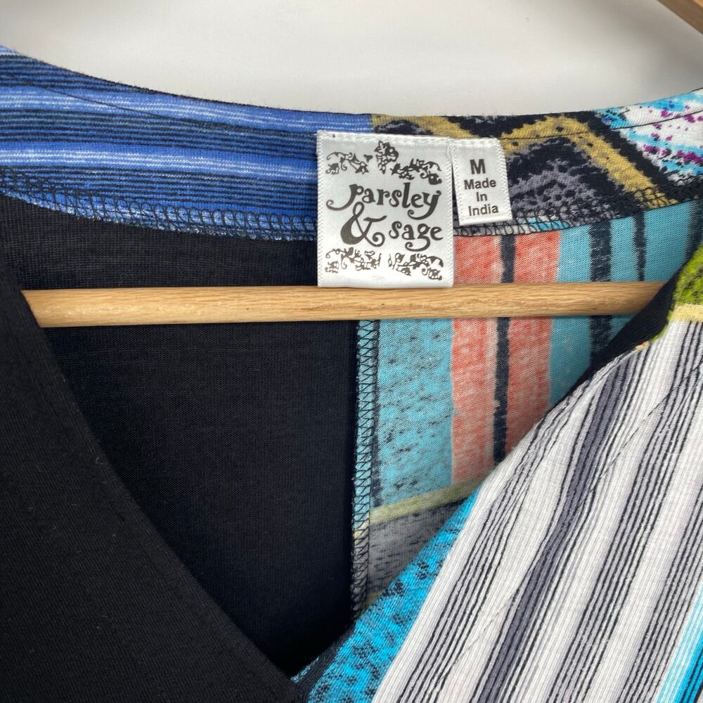 Parsley & Sage Tunic Top Medium Pattern Patchwork… - image 3